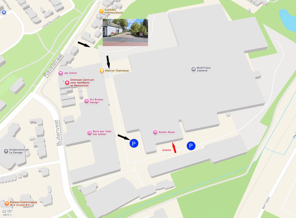 Plattegrond van winkelzone en parkeerplaatsen - Bergen op Zoom