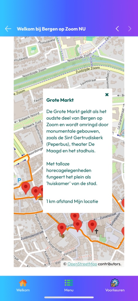 Interactieve kaart van Grote Markt - Bergen op Zoom