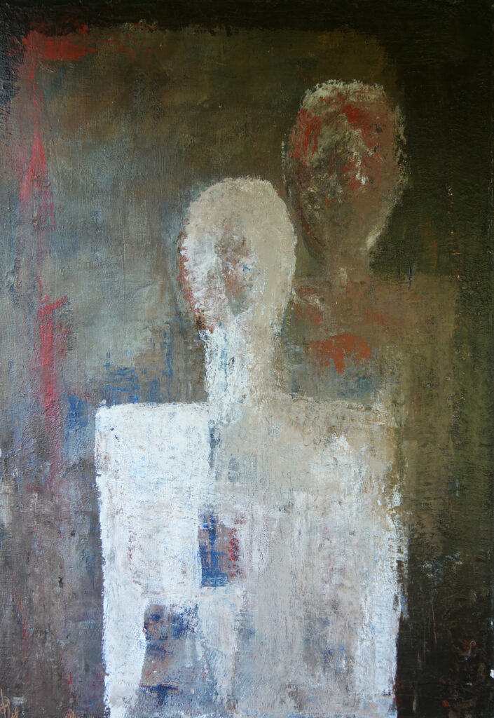 Abstract schilderij met twee figuren - Bergen op Zoom