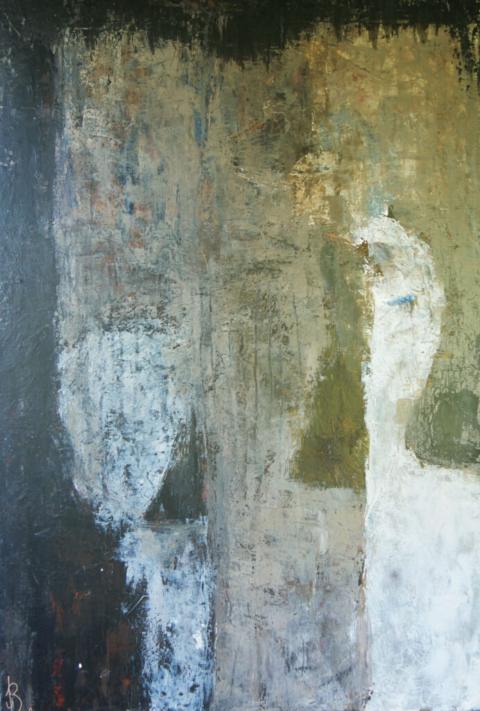 Abstract schilderij met neutrale kleuren - Bergen op Zoom