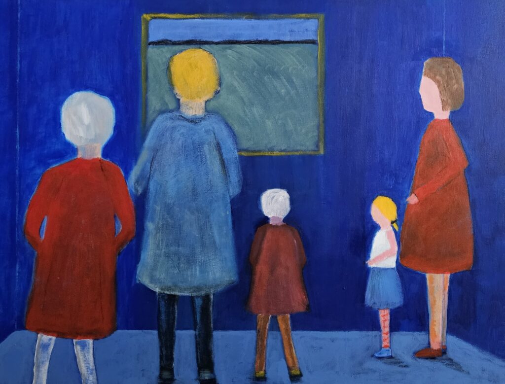 Mensen bekijken schilderij in kunstgalerie - Bergen op Zoom