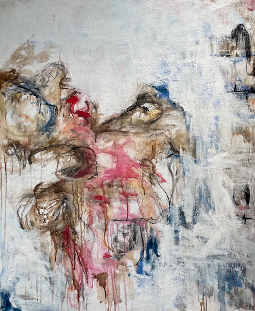 Abstracte expressieve schilderij in aardetinten - Bergen op Zoom