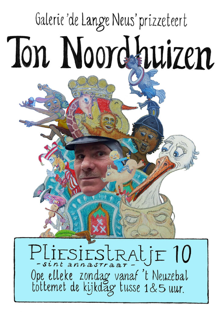 Affiche kunstexpositie in galerie de Lange Neus - Bergen op Zoom