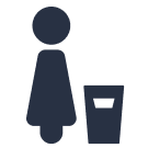 Pictogram van vrouw en prullenbak - Bergen op Zoom